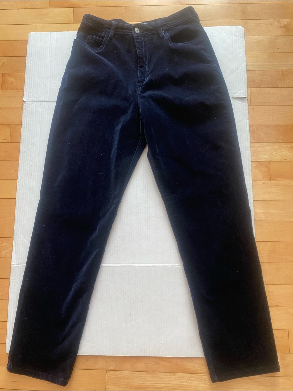 Dark Blue Velvet Pants/Trousers by SANTANA  in Cotton with stretch Size 31